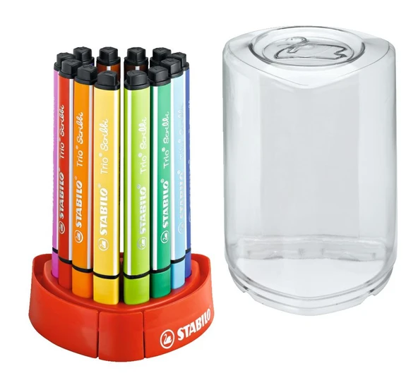 Stabilo Trio Scribbi Keçeli Kalem Masaüstü Set 12 Renk 36812-01 - Resim 2
