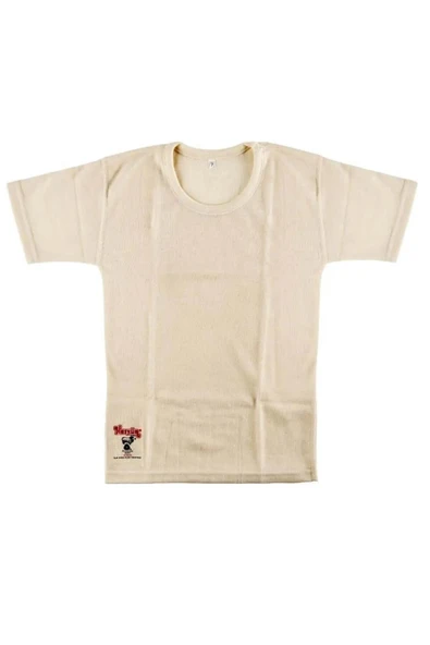 Hasyün Erkek Çocuk İnce Kısa Kol Yün İçlik Fanila Atlet 500EE - 2 Adet  Ekru 4Yaş ürün görseli