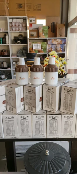 3 Parça Cam Yağlık Cam Tuzluk Cam Baharatlık 212 ML Mutfak Seti 7x14 Cm - 6