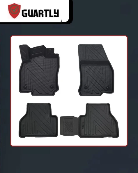 Guartly Volkswagen Caddy 2020 ve Sonrası Uyumlu Araca Premium Özel 4d Havuzlu Oto Paspas Takımı - 2