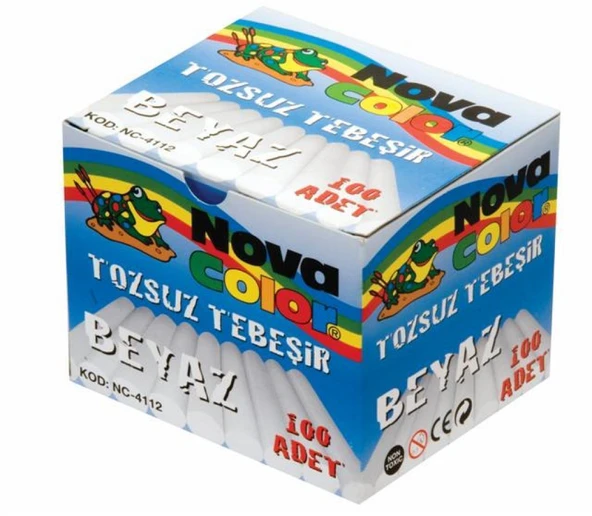 Nova Color Tebeşir 100 Lü Beyaz Tozsuz (NC-4112) ürün görseli