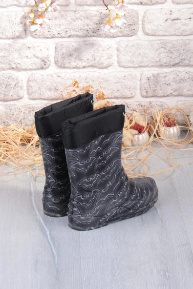 Fort 7061 Yarasa Figürlü İçi Peluşlu Su Geçirmez Erkek Çocuk Kar Yağmur Çizmesi - Resim 5