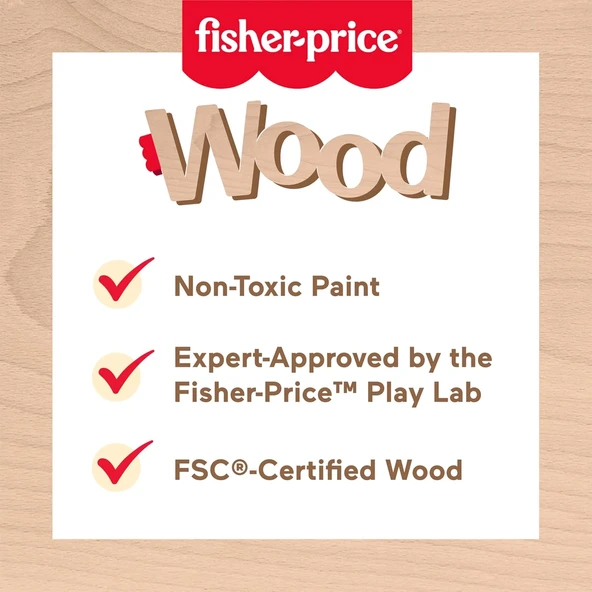 Fisher-Price Ahşap Mutfak Seti Okul öncesi çağdaki çocuklar için 19 parçalı Fisher-Price Ahşap Mutfak Seti HXT83 - 5