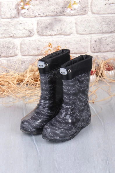 Fort 7061 Yarasa Figürlü İçi Peluşlu Su Geçirmez Erkek Çocuk Kar Yağmur Çizmesi - Resim 7
