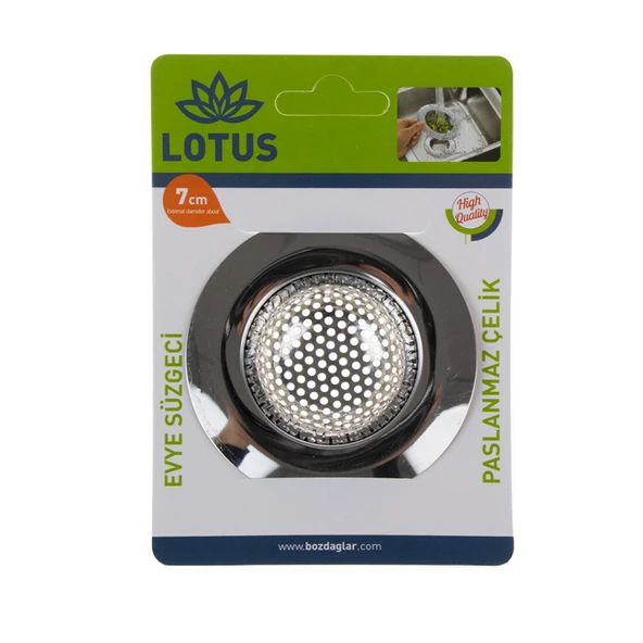 1 Adet Pratik Paslanmaz Çelik Lavabo Süzgeci 7,5 cm Çelik Mutfak Lavabo Süzgeci Evye Süzgeç - 7