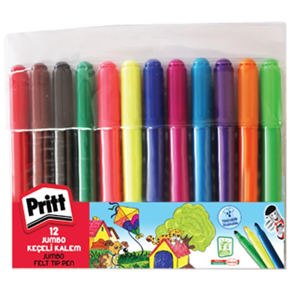 Pritt Keçeli Boya Kalemi Jumbo Yuvarlak Uç 12 Renk ürün görseli