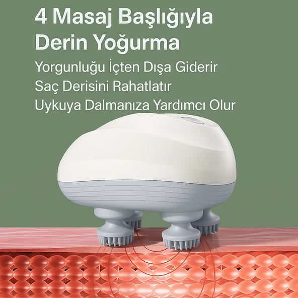 Elektrikli Saç Derisi Masaj Cihazı  Kan Dolaşımını Arttıran, Şarjlı 3 Hızlı Tüm Vücud Masaj Aleti - 2