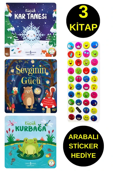 EMOJİLİ  STİCKER HEDİYE  - OKUL ÖNCESİ RESİMLİ KİTAPLAR - KÜÇÜK KAR TANESİ - SEVGİNİN GÜCÜ - KURBAĞA ürün görseli