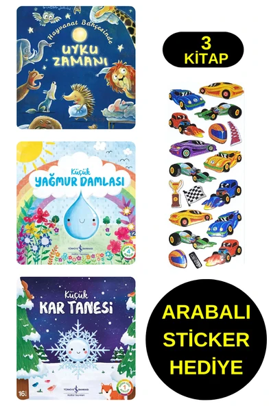 ARABALI STİCKER HEDİYELİ - OKUL ÖNCESİ RESİMLİ KİTAPLAR – HAYVANAT BAHÇESİNDE UYKU ZAMANI - YAĞMUR ürün görseli