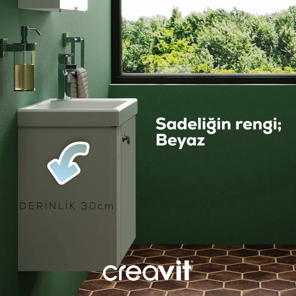 Forest Lavabo Dolabı 50 cm Beyaz - Resim 4