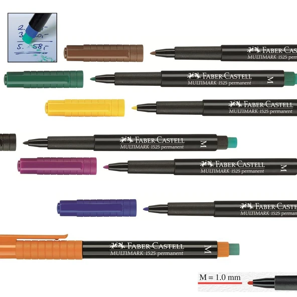 Faber Castell Permanent Asetat Kalemi (M) 8’li Takım - 2