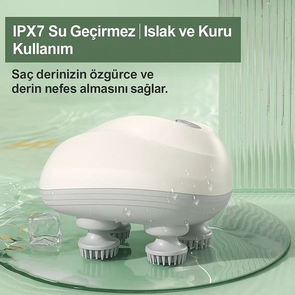 Elektrikli Saç Derisi Masaj Cihazı  Kan Dolaşımını Arttıran, Şarjlı 3 Hızlı Tüm Vücud Masaj Aleti - 3