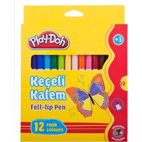 Play-Doh Keçeli Kalem Karton Kutu 5 MM 12 Renk PLAY-KE007 ürün görseli