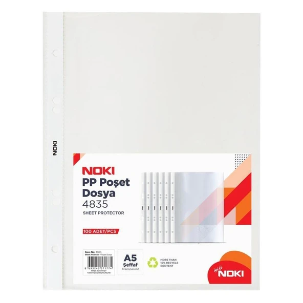 Noki Poşet Dosya 100 LÜ A5 N-4835 ürün görseli