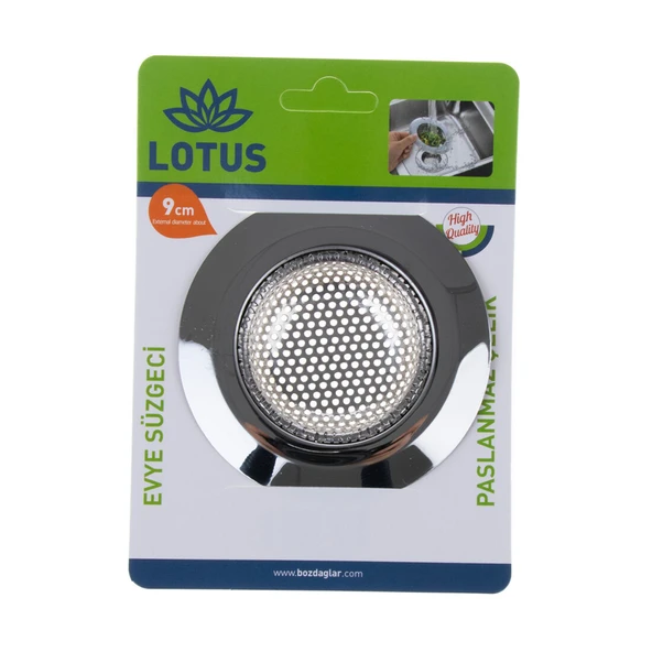 1 Adet Pratik Paslanmaz Çelik Lavabo Süzgeci 9 cm Çelik Mutfak Lavabo Süzgeci Evye Süzgeç - 2