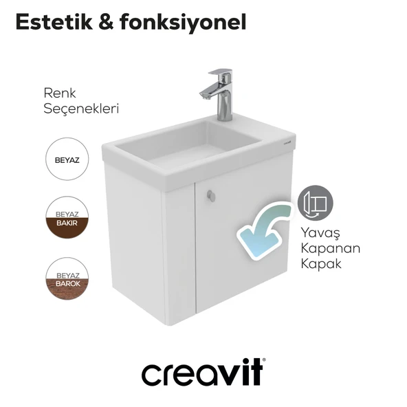 Forest Lavabo Dolabı 50 cm Beyaz - Resim 5