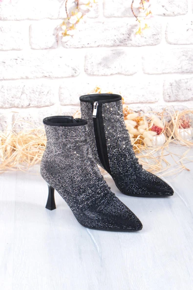 Guja 25K136 Rahat Taş Baskılı 7 Cm Yükseklik Topuklu Kadın Bot - Resim 6