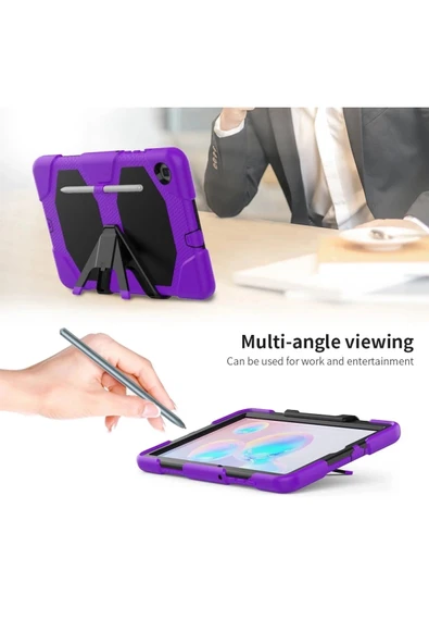 Litae Trend BFS  Samsung Galaxy P610 Tab S6 Lite 10.4 Kılıf Griffin Tablet Kapak - Mor - Resim 7