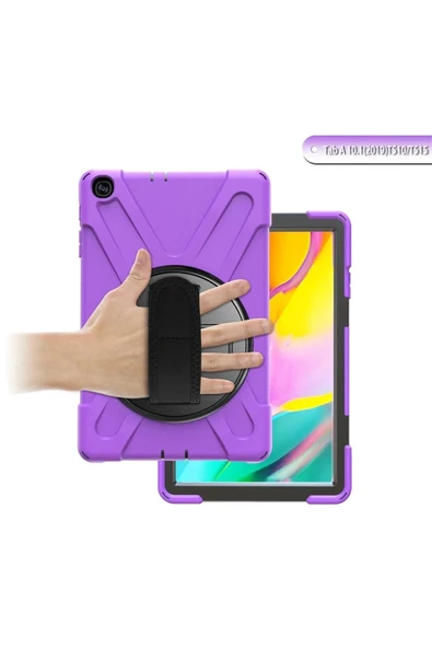 Litae Trend BFS  Samsung Galaxy T510 Tab A 10.1 Kılıf Amazing Tablet Kapak - Mor - Resim 4