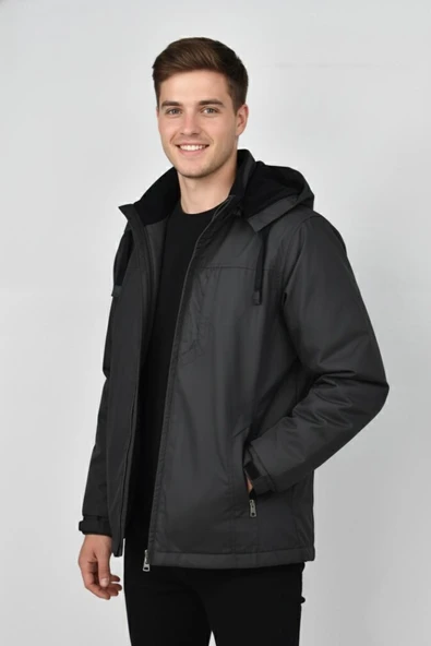 Erkek Kapüşonlu Mevsimlik Spor Mont 99537 BBGL-ST04876 - Resim 5