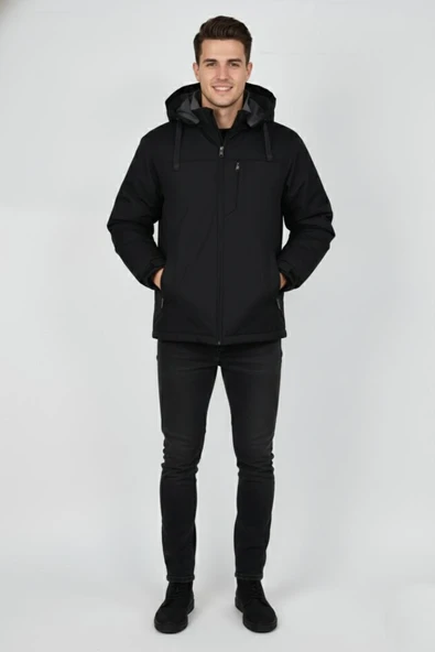 Erkek Kapüşonlu Mevsimlik Spor Mont 99537 BBGL-ST04876 - Resim 10