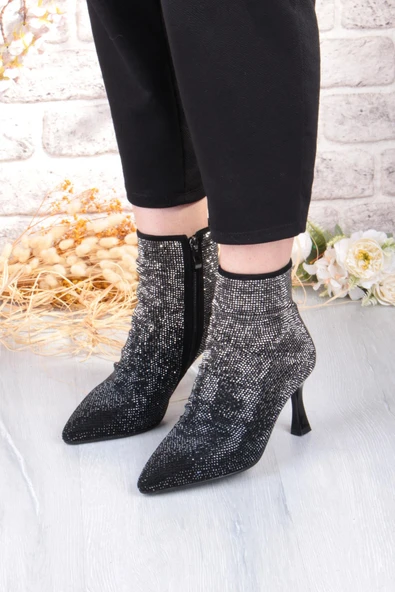 Guja 25K136 Rahat Taş Baskılı 7 Cm Yükseklik Topuklu Kadın Bot - Resim 2