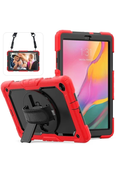 Litae Trend BFS  Samsung Galaxy T510 Tab A 10.1 Kılıf Pars Tablet Kapak - Kırmızı ürün görseli 1