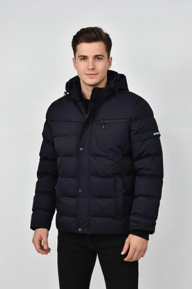 Erkek Kapüşonlu İç Kürklü Spor Mont 99528 BGL-ST04880 ürün görseli