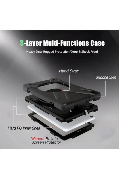 Litae Trend BFS  Samsung Galaxy T290 Tab A 8 Kılıf Amazing Tablet Kapak - Siyah - Resim 4