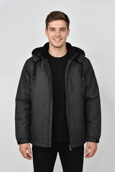 Erkek Kapüşonlu Mevsimlik Spor Mont 99537 BBGL-ST04876 - Resim 3