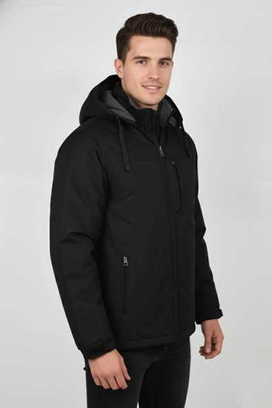 Erkek Kapüşonlu Mevsimlik Spor Mont 99537 BBGL-ST04876 - Resim 4