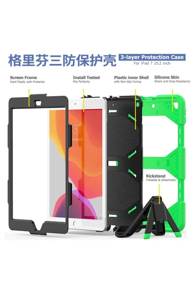 Litae Trend BFS  iPad 10.2 (7.nesil) Kılıf Griffin Tablet Kapak - Yeşil - Resim 6