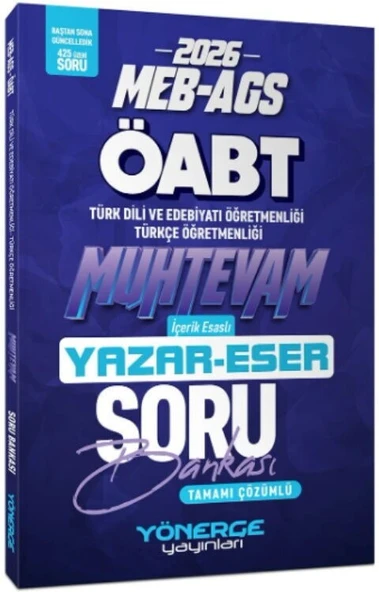 2026 ÖABT MEB AGS Türk Dili Edebiyatı Türkçe Öğretmenliği Muhtevam Yazar Eser Soru Bankası Yönerge ürün görseli 1