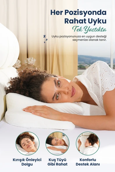 Ulralüks Boyun Destekli Visco Ortopedik Yastık - 68x39x13-11cm - 6