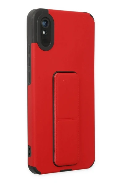 Litae Trend BFS Xiaomi Redmi 9A Kılıf Mega Standlı Silikon - Kırmızı - 2
