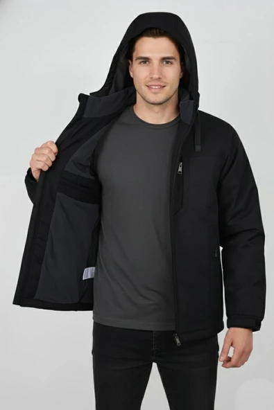 Erkek Kapüşonlu Mevsimlik Spor Mont 99537 BBGL-ST04876 - Resim 6