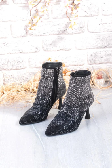 Guja 25K136 Rahat Taş Baskılı 7 Cm Yükseklik Topuklu Kadın Bot - Resim 7