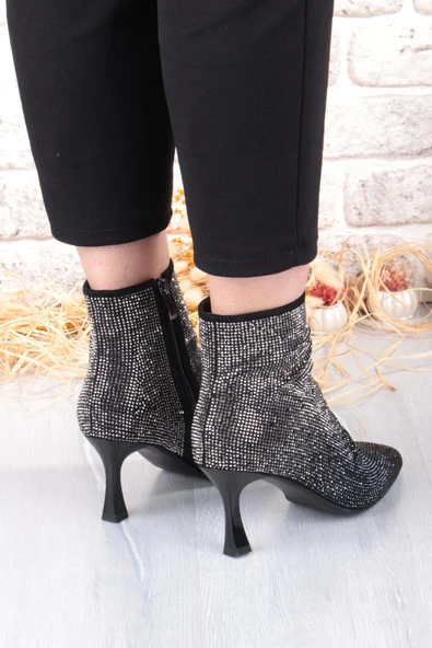 Guja 25K136 Rahat Taş Baskılı 7 Cm Yükseklik Topuklu Kadın Bot - Resim 5