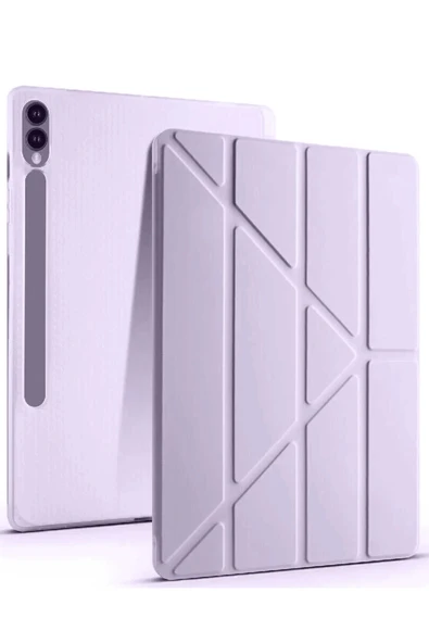 Litae Trend BFS Samsung Galaxy X610 Tab S9 FE Plus 12.4 Kılıf Kalemlikli Mars Tablet Kılıfı - Açık Mor - Resim 5