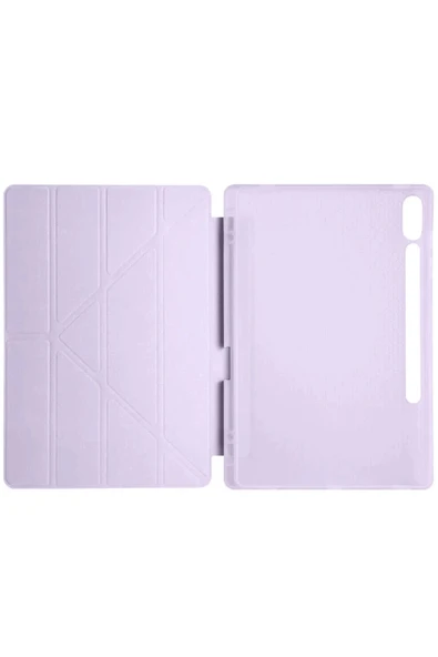 Litae Trend BFS Samsung Galaxy X610 Tab S9 FE Plus 12.4 Kılıf Kalemlikli Mars Tablet Kılıfı - Açık Mor - Resim 3