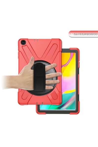 Litae Trend BFS  Samsung Galaxy T510 Tab A 10.1 Kılıf Amazing Tablet Kapak - Kırmızı - Resim 4