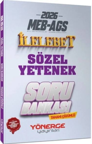 2026 MEB AGS Sözel Yetenek İlelebet Soru Bankası Yönerge Yayınları ürün görseli 1