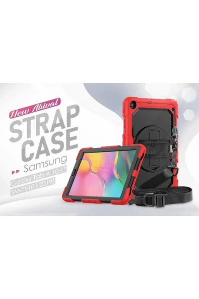 Litae Trend BFS  Samsung Galaxy T510 Tab A 10.1 Kılıf Pars Tablet Kapak - Kırmızı - Resim 7