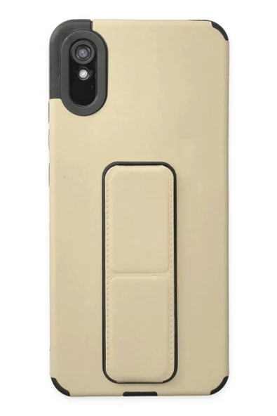 Litae Trend BFS  Xiaomi Redmi 9A Kılıf Mega Standlı Silikon - Gold