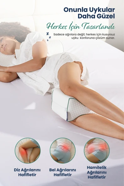 Bacak Arası Ortopedik Yastık Diz Arası Visco Yastık 25x19x14 Cm - 5