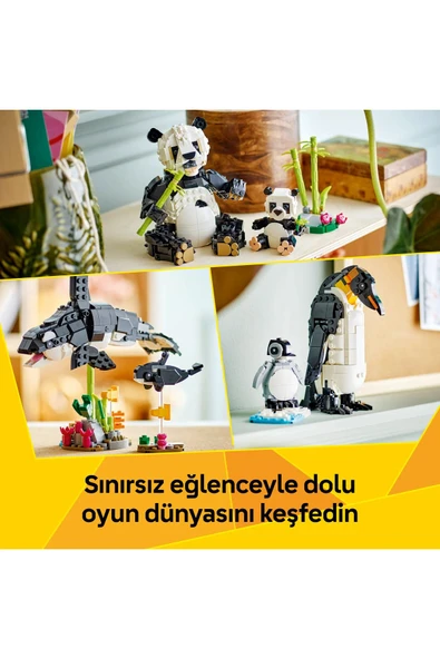 ® Creator 3’ü 1 Arada Vahşi Hayvanlar: Panda Ailesi 31165 - 8+ Yaratıcı Oyuncak Yapım Seti (626P) - 6