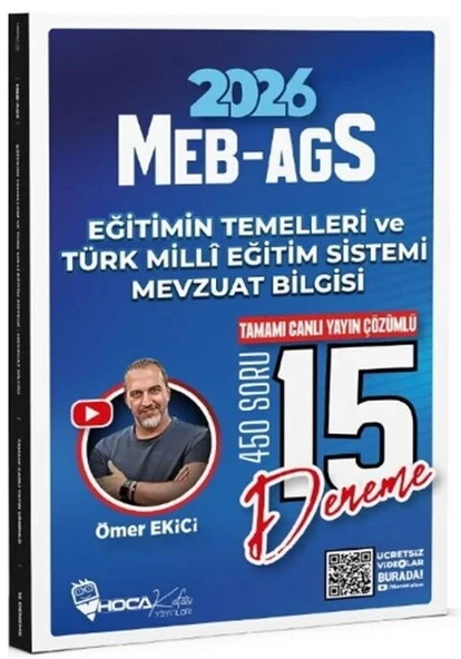 2026 MEB AGS Eğitimin Temelleri ve Türk Milli Eğitim Sistemi Mevzuat Bilgisi 15 Deneme Hoca Kafası ürün görseli 1