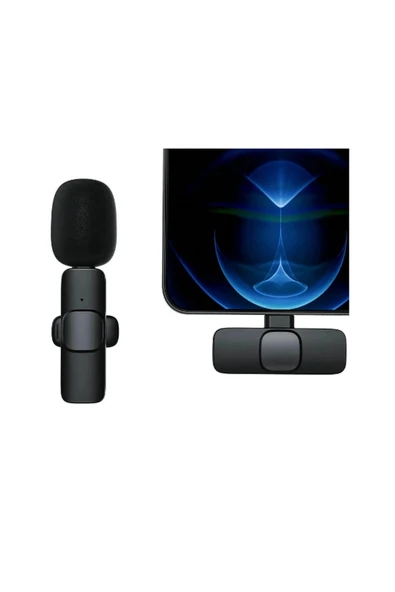 Type-c Girişli Telefon Uyumlu Wireless Youtube Facebook Tiktok Yayın Kablosuz Yaka Mikrofonu ürün görseli