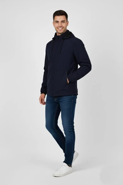 Erkek Kapüşonlu Mevsimlik Spor Mont 8077 BGL-ST04919 - Resim 3