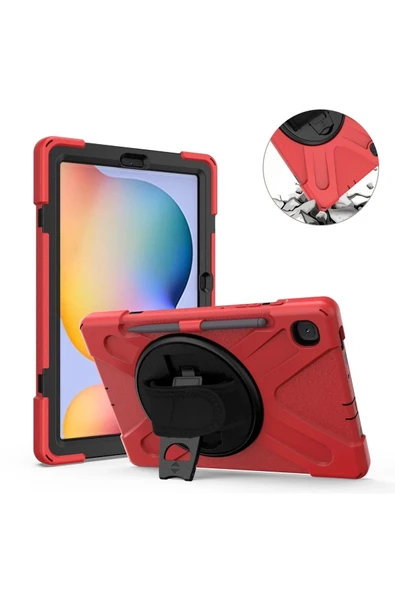 Litae Trend BFS  Samsung Galaxy P610 Tab S6 Lite 10.4 Kılıf Amazing Tablet Kapak - Kırmızı ürün görseli 1